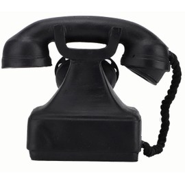 Retro Black Dial up Landline Phone Model Antique Classic Rotary Corded Telephone Vintage Resin Old Fashioned Phone Desktop Statue Cafe Bar Office Home Decoration Props