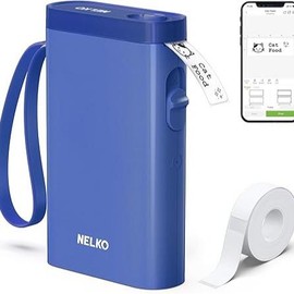 NELKO P21 Bluetooth Thermal Label Printer, Portable Label Maker, Thermal Printer for Organization, Storage, Office and Home,TikTokShopBacktoSchool:_Deep Blue+ 1 Roll