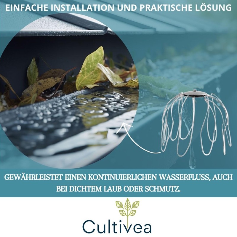 CULTIVEA - Gutter Screen Made of Galvanised Steel (80 mm