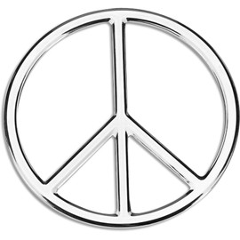 Cruiser Accessories 83063 3D-Cals Peace Raised Adhesive Decal, Chrome