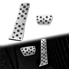 Aluminum Alloy Accelerator Brake Pedal Set, Compatible with Toyota Camry 2018-2023 RAV4 Avalon 2019-2023 Highlander 2020-2023 Sienna Venza bZ4X Prius Crown for Lexus ES LS 2018-2023 (Silver)