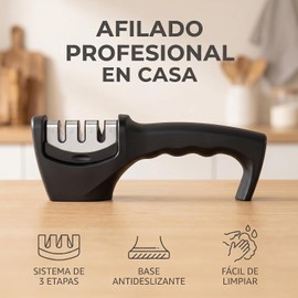 Afilador De Cuchillos,Piedras Para Afilar Cuchillos,Afilador Manual De Cocina,Afilador De Navajas,Chaira para Afilar,Afilador De 3 Etapas Ayuda a Reparar El Cuchillo,Para Cualquier Tipo De Cuchillos