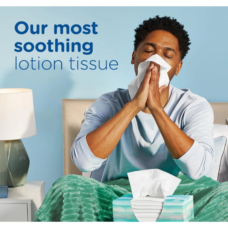 Puffs Plus Lotion Facial Tissues, 8 Family Boxes, 124 Facial