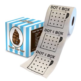 Printed TP Dot and Box Game Printed Toilet Paper Gag Gift – Funny Toilet Paper Roll For Prank, Surprise, Bathroom Decor, Novelty Gift For Men, Women, Friends, Family, Birthday Party – 500 Sheets