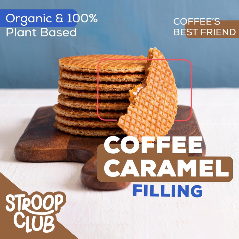 Stroop Club Coffee Infused Organic Stroopwafel Caramel Treats | Vegan,