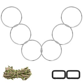 Solaradgy Snake Climbing Rings for Ball Python, Snake Climbing Accessories Ball Python Enrichment with 6 Rings, 1 Five-Meter Rope and 2 Climbing Buckles