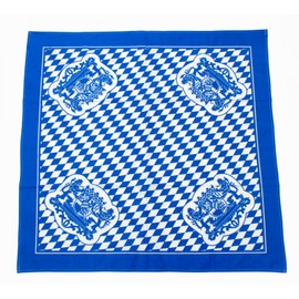 Bavariashop Bavaria Tablecloth 80 x 80 cm Diamonds 100% Cotton Blue White Bavaria Crest Picnic Blanket