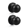 Probrico Stainless Steel Half-Dummy Door Knobs Black Round Pulls for