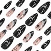 MISUD Goth Press on Nails Medium Almond Fake Nails Glossy