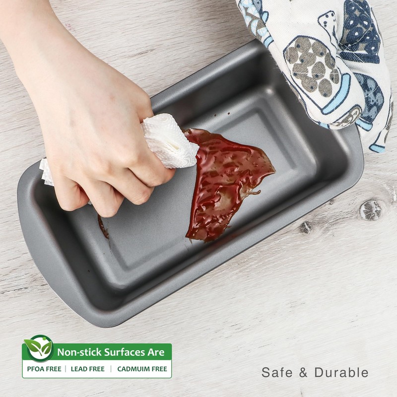 HONGBAKE 3 Pack Loaf Pan Set, 8.5 x 4.5 Inches