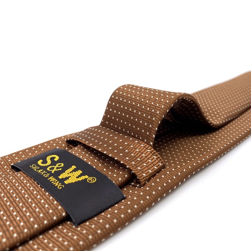 [S&W SHLAX&WING] Men's Necktie Brown Copper Formal Neck Tie Set