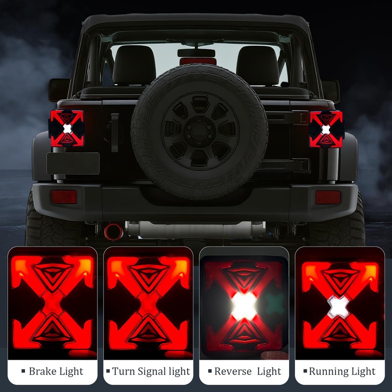 LED Tail Lights Assembly For 2007-2018 Jeep Wrangler JK JKU