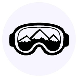 24 x 40mm 'Skibrille' Aufklebern / Stickers (SK00014194)