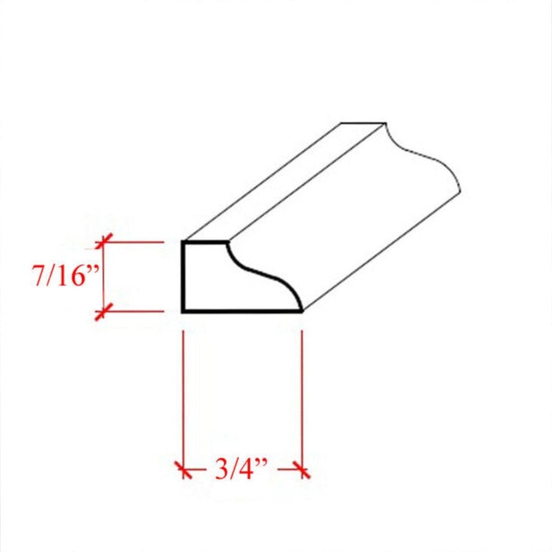 EWPM39 Ogee Panel Molding 3/4" Wide x 7/16" Trim. Unfinished,