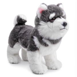 ZHONGXIN MADE Alaskan Dog Stuffed Animal - 12inch Cute Alaskan Malamute Plush Toy, Lovely Dog Plush Toy Model as Gift Toy Gift Collection for Kids