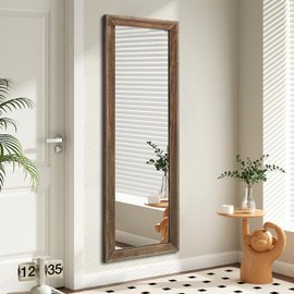 AAZZKANG Hanging Mirror Full Length Retro Large Wooden Framed Full Body Mirrors 47"x16" for Bedroom Living Room Bathroom Wall Mounted Vertically or Horizontally