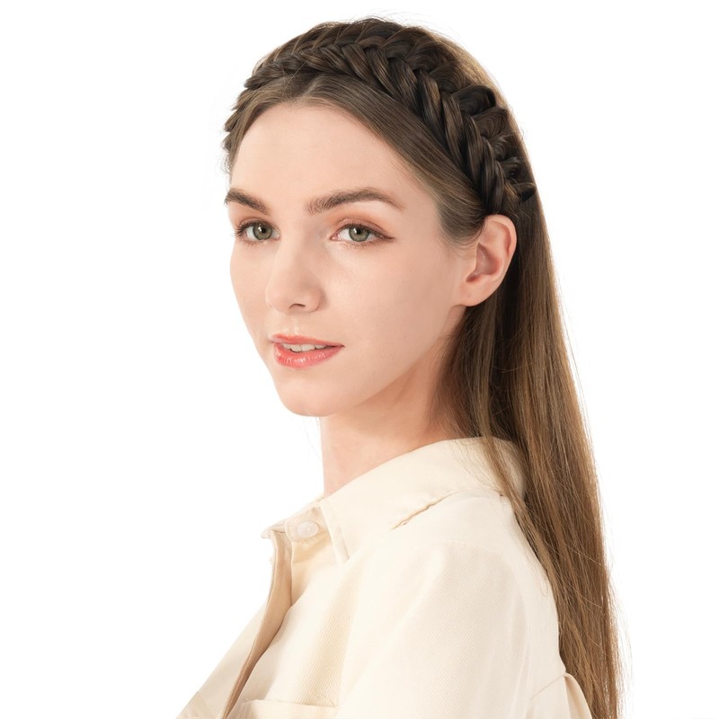 BOBIYA Wide Braided Headband with Teeth Braid Headbands With Teeth
