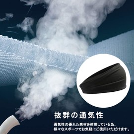 Awaseyy Headband, Stops Sweat, Sweat-Absorbent, Sweat Absorbent, Quick-Drying, for Sports, Thin, Men's, Stretchy, Soft, Unisex, Set of 3 (Assortment #2: Black + Black + Gray)