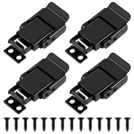 Tunejoy Turnbuckle Stainless Steel Box Lock Lever Lock Cap Lock with 16 Pieces Screws for Case Box Toolbox Drawer Chest Pack of 4 Black
