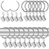 50 Pack Curtain Rings with Clips, Curtain Rings and Hooks