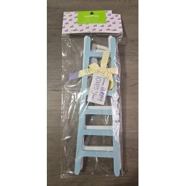 New! Easter Mini Ladder 8" Wood Decor Sign Tier Tray Bow Bunny Loves Hello Peeps