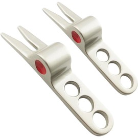 Nlinlin 2Pcs Silver Golf Ball Fork Pivot Divot Repair Tool Compatible Cameron Divot Tools for Scotty Golf