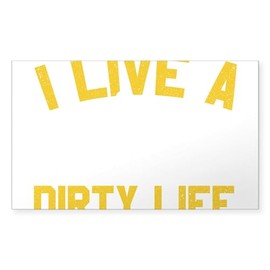 CafePress Mountain Biking I Live A Dirty Life Mounta Sticker Rectangle Bumper Sticker Car Decal