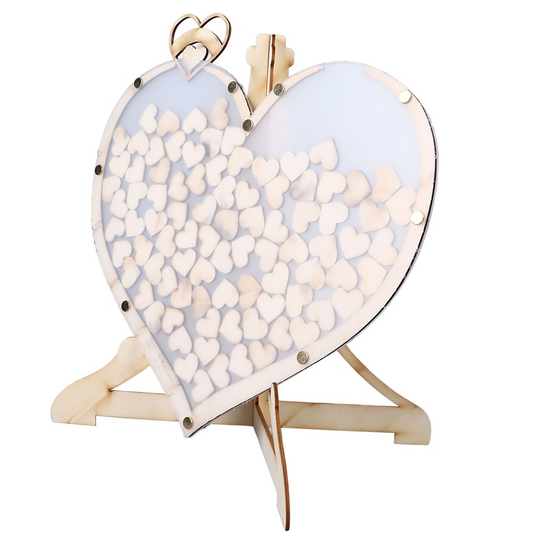 Wooden Wedding Frame Guest Book Drop Box with Stand 80