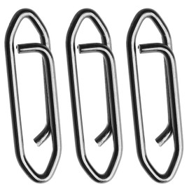 Atibin Stainless Lock Snaps Swivel Steel Saltwater Connector Fishing Snap Line High Strength Fishing Clip Power Lure Connector Black Nickel 50pcs 75lbs