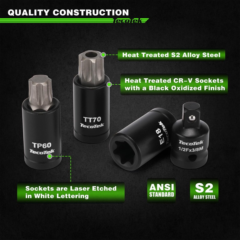 TecoTek 67-Piece Master Torx Bit Socket and External Torx Socket