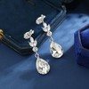 Clip on Earrings for Women Silver Wedding Bridal Earrings Cubic