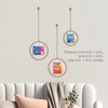 Melannco Hanging Metal Chain Retangular Floating Frames, Gold Finish, Includes
