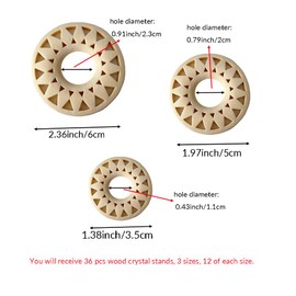 TQFXGLL 36 Pcs Refined Sphere Stand Wood, 3 Size Crystal Ball Stands for Home Decor Egg Rocks Holder