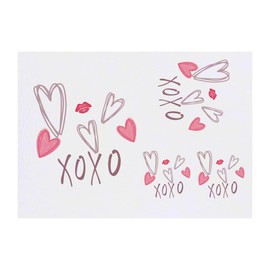 4 x 'XOXO' Temporary Tattoos - Water Resistant, Skin-Safe, Non-Toxic Transfers, Mixed Sizes (TO00069116)