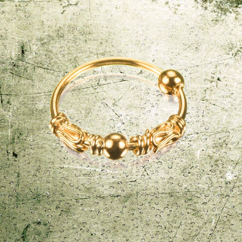 Willys Jewellery Piercing Ring 925 Sterling Silver 18K Gold Plated