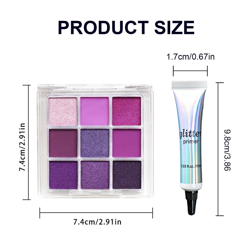 Eyeshadow Eyeshadow Palette with 9 Colors Matte and Glitter, Waterproof