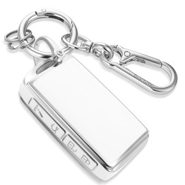 Coverforkey Keyforcover for Mazda Key Fob Cover with Upgraded Anti loss Durable Metal Keychain, Fashionable Soft Case for Mazda 3 Mazda 6 CX-3 5 9 12 CX-30 CX-50 MX-5 (4 buttons) (Silver, B1), Sliver