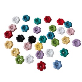 BaoQiu 36Pcs Nylon Sewing Buttons Assorted Colors 2/3 Inch 17mm Plastic Flower Buttons for Arts & Crafts Decoration Collections Two Holes Sewing Craft Buttons Favorite Findings Basic Buttons