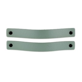 Brute Strength - Leather Handles for Furniture - Pale Green - 2 pcs - 7-7/8 x 1 ’’ - Leather Drawer Pull - Leather Drawer knobs - Cabinet pulls - Kitchen, bathroon, Dresser