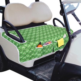 PGmoon Golf Cart Seat Covers, Universal Golf Cart Seat Towel Blanket with 4 Front Pockets & Nonskid Bottom Fits for EZGO, Yamaha, Club Car and More 2 Person Seats Golf Carts