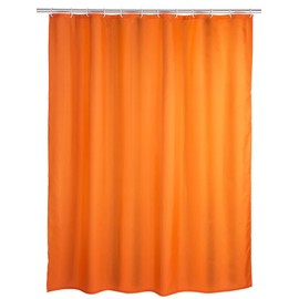 Wenko Anti Mould Shower Curtain - Plain, Antibacterial & Washable with 12 Shower Curtain Rings