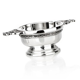 Hamilton & Young Celtic Plain Silver Plated Quaich - 3"