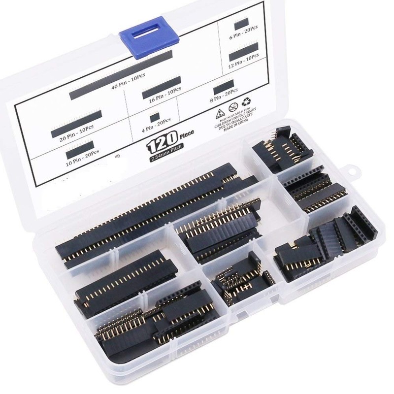 ARCELI 120個 2.54mm ストレート 単列PCBボード メスピンヘッダーソケットコネクターストリップ詰め合わせキット Arduinoプロトタイプシールド用 (単列)