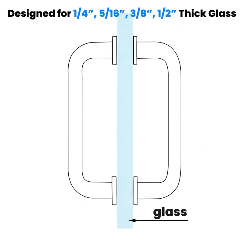 MCOCOD 6" Shower Door Handle, Double-Sided Pull Handle with Metal