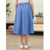 GORLYA Girls A-Line Elastic High Waist Pleated Swing Maxi Skirt