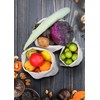 AMOUR INFINI Reusable Organic Cotton Grocery Bags |Biodegradable,Food Safe,Washable Produce