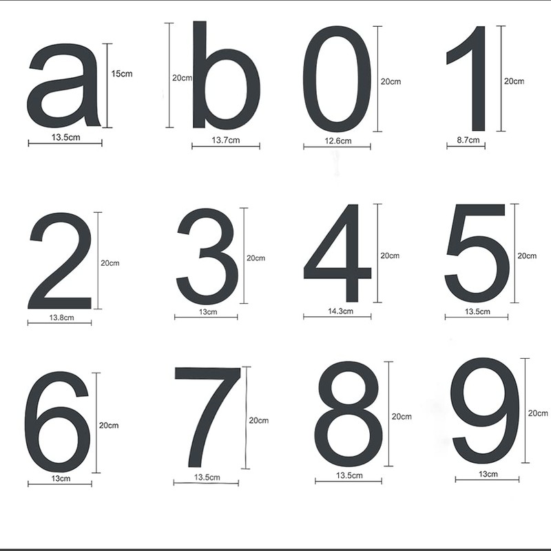 Meision House Number Anthracite Stainless Steel House Number RAL 7016