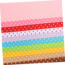 IWOWHERO 10pcs Non Woven Fabric Heart Pattern DIY Accessories for Crafts Vibrant Colors Durable Washable Felt Cloth for Art Jewelry More