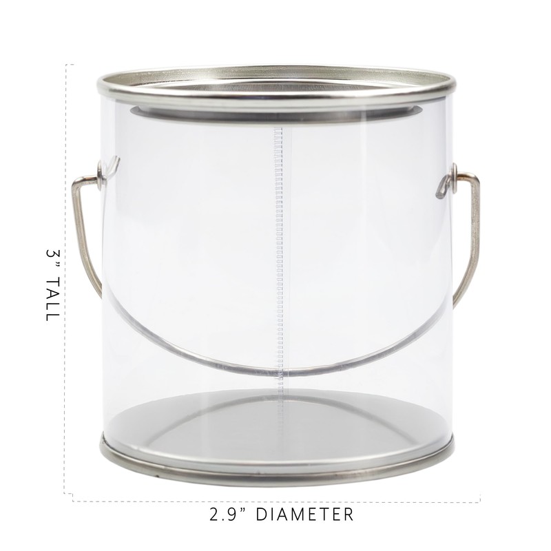 Cornucopia Brands Mini Clear Plastic Paint Cans (6-Pack), Little 3in