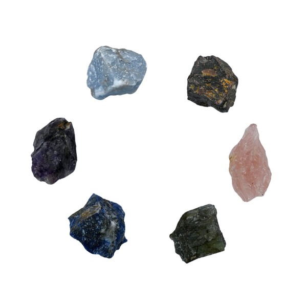 Amazing Gemstone Crystals for Anxiety Set of 6 Healing Crystals
